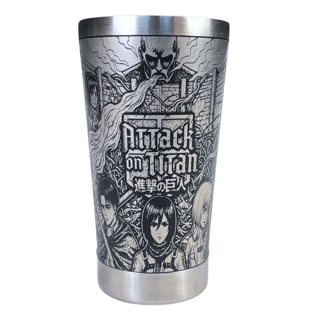 Copo Térmico Attack on Titan | Gravação a Laser 360° Permanente | 475ml | Presente para Fãs de Anime