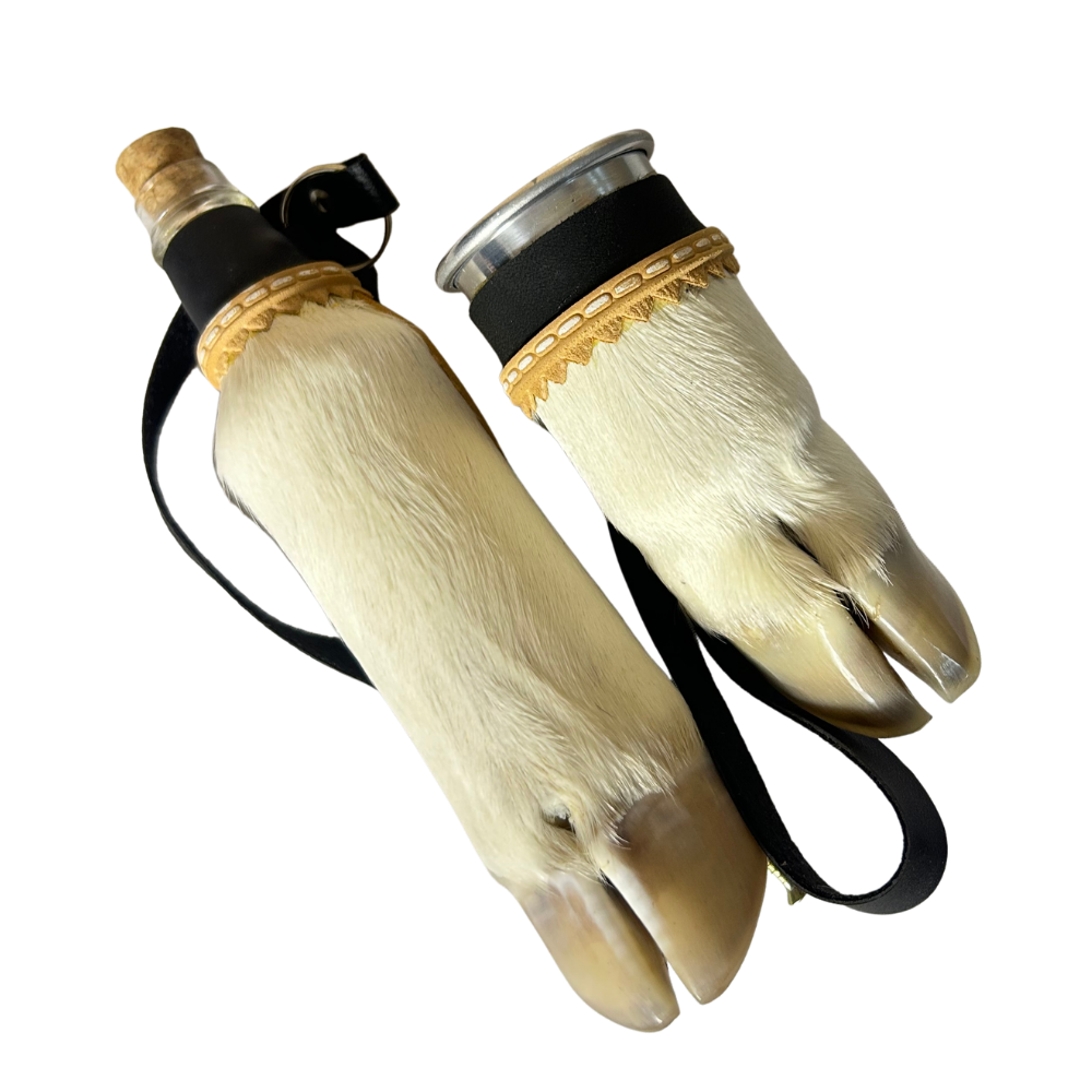 Kit Cantil + Copo Pata de Vaca | Tradição Gaúcha | Costura Dourada | Acabamento Premium