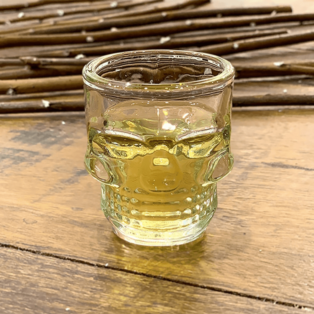 Kit 6 Mini Copos Dose Caveira de Vidro | Shot Glass 50ml | Presente para Apreciadores