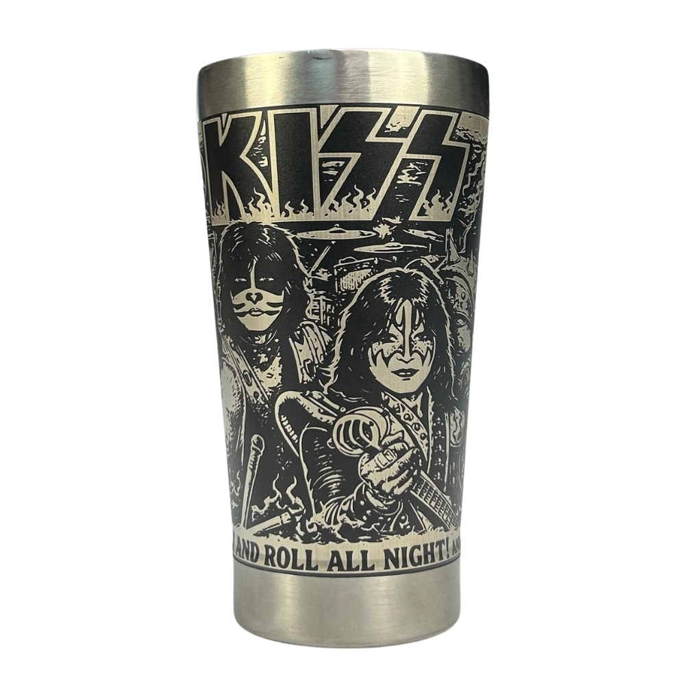 Copo Térmico Kiss | Gravação a Laser 360° Permanente | 475ml | Presente para Fãs de Rock