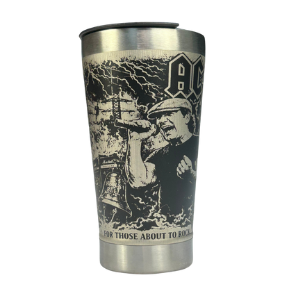 Copo Térmico AC/DC | Gravação a Laser 360° Permanente | 475ml | Presente para Fãs de Rock