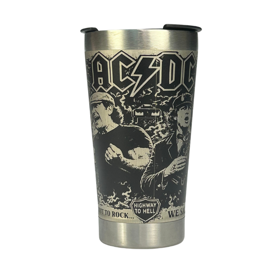 Copo Térmico AC/DC | Gravação a Laser 360° Permanente | 475ml | Presente para Fãs de Rock
