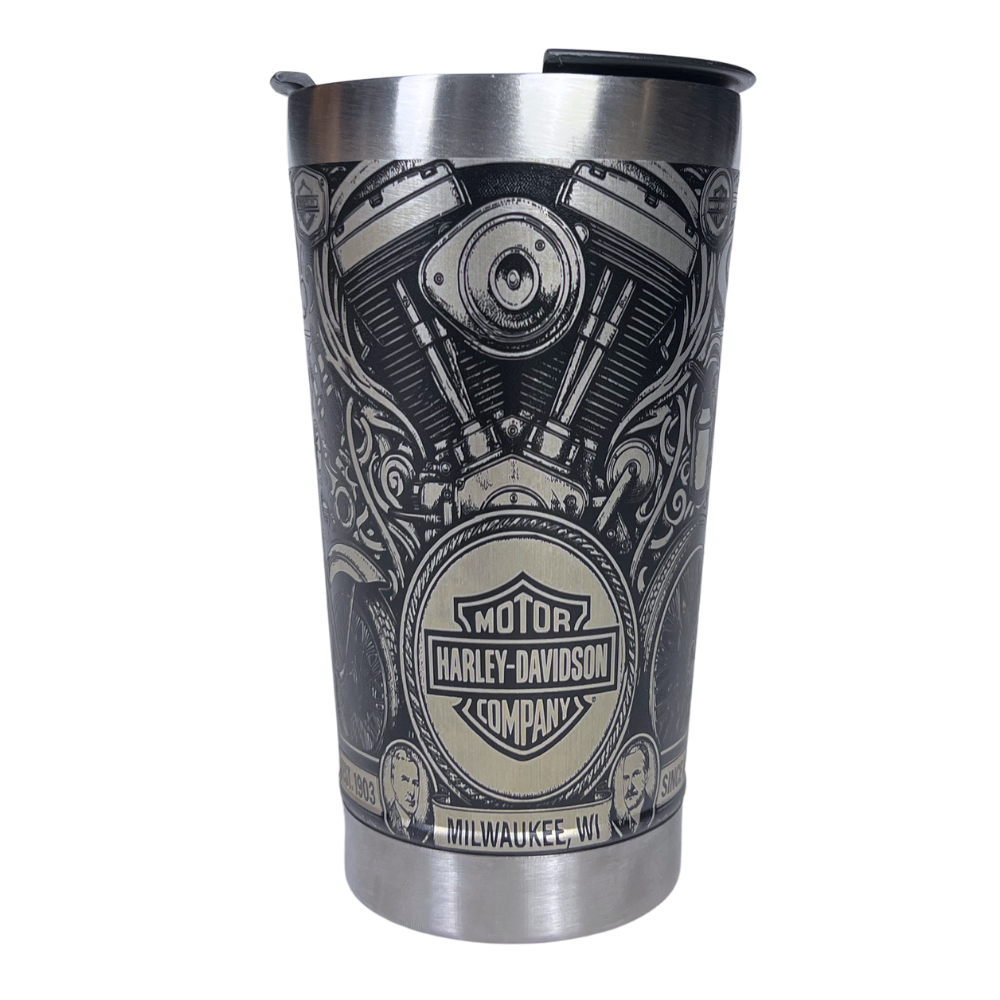 Copo Térmico Harley Davidson | Gravação a Laser 360° Permanente | 475ml | Presente para Motociclistas