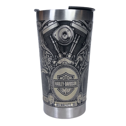 Copo Térmico Harley Davidson | Gravação a Laser 360° Permanente | 475ml | Presente para Motociclistas