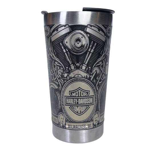 Copo Térmico Harley Davidson | Gravação a Laser 360° Permanente | 475ml | Presente para Motociclistas