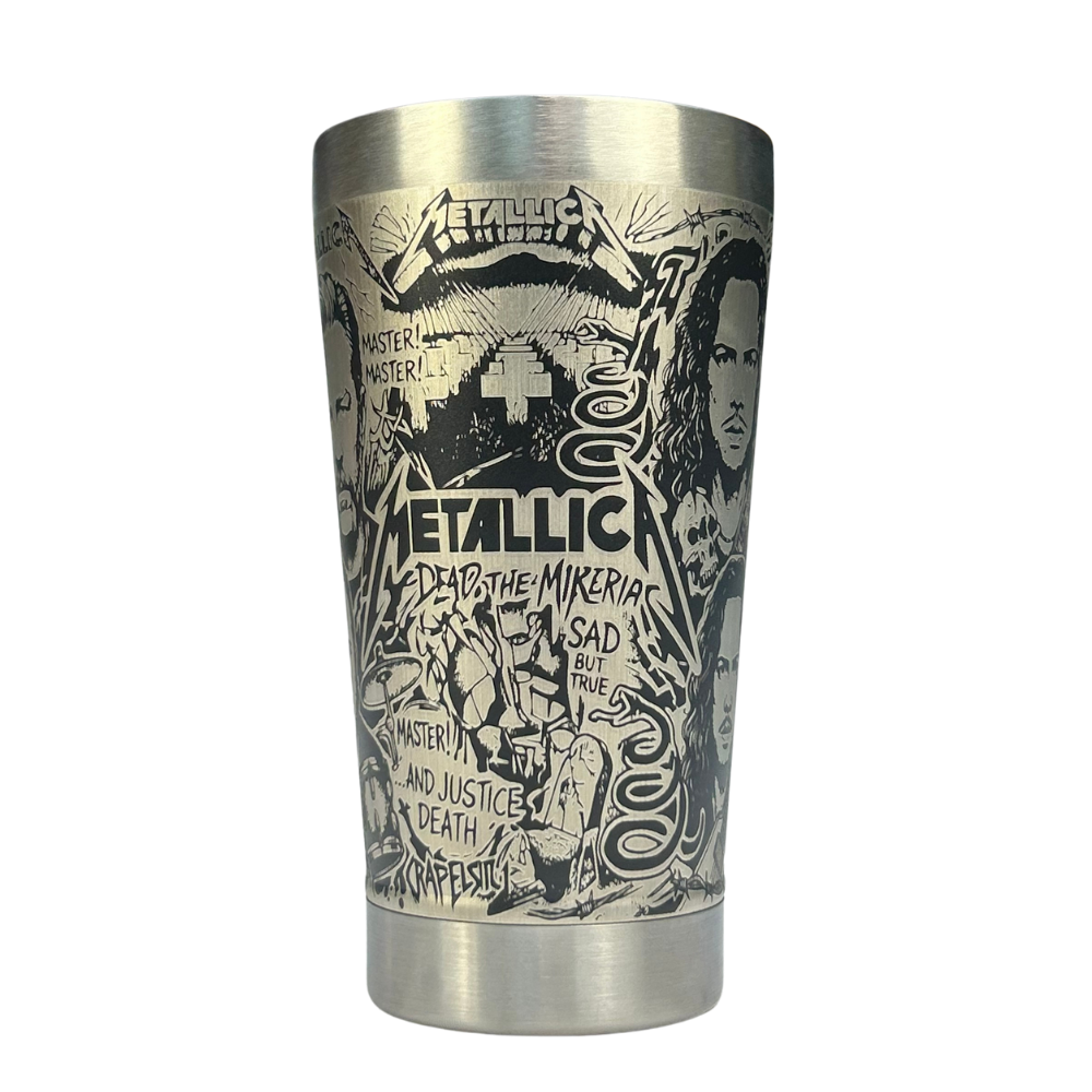 Copo Térmico Metallica | Gravação a Laser 360° Permanente | 475ml | Presente para Fãs de Rock