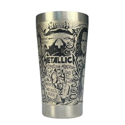 Copo Térmico Metallica | Gravação a Laser 360° Permanente | 475ml | Presente para Fãs de Rock