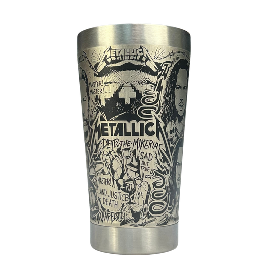 Copo Térmico Metallica | Gravação a Laser 360° Permanente | 475ml | Presente para Fãs de Rock
