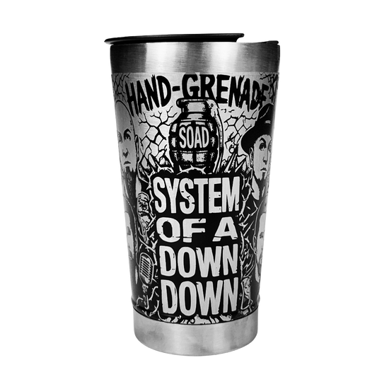 Copo Térmico System of a Down | Gravação a Laser 360° Permanente | 475ml | Presente para Fãs de Metal