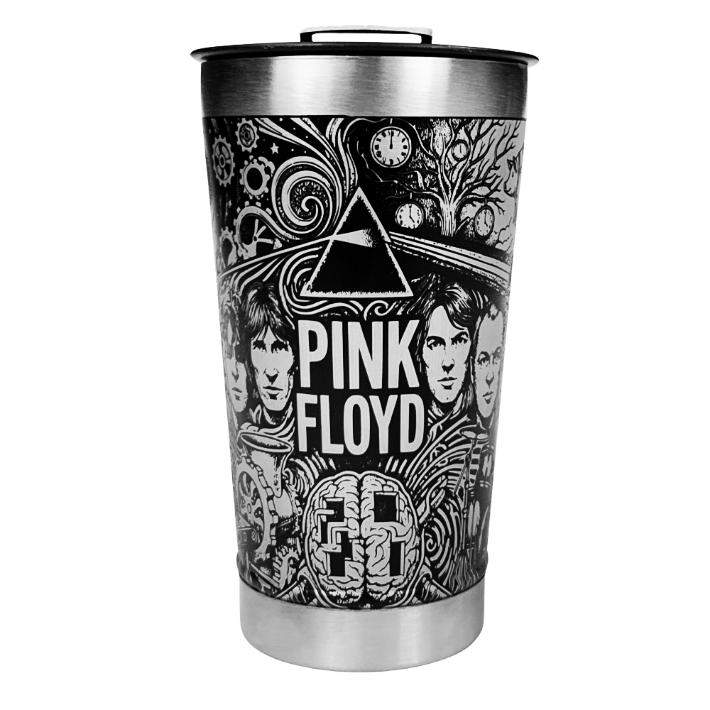 Copo Térmico Pink Floyd | Gravação a Laser 360° Permanente | 475ml | Presente para Fãs de Rock