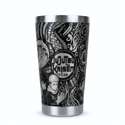 Copo Térmico Jujutsu Kaisen | Gravação a Laser 360° Full Cover | 475ml | Presente para Fãs de Anime