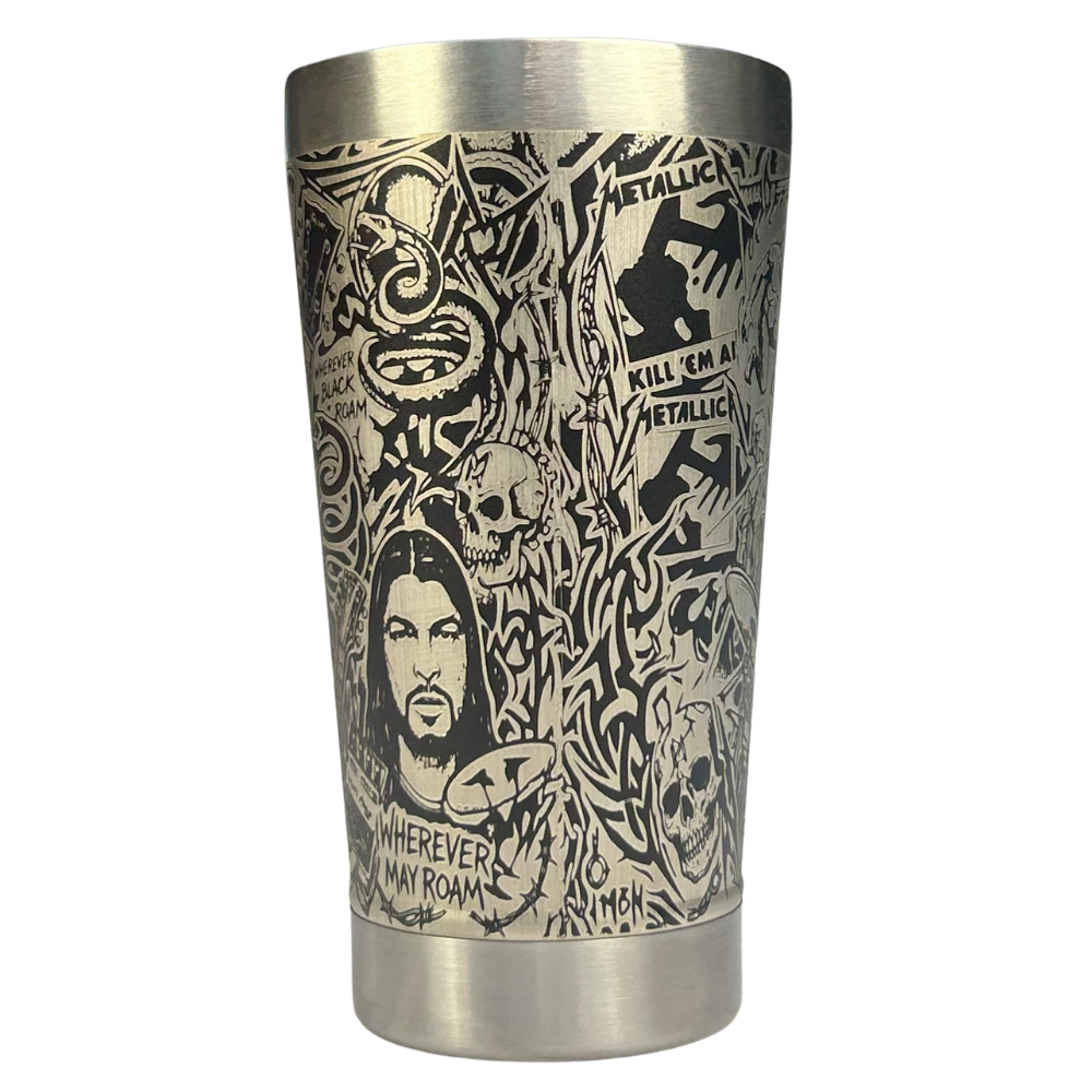 Copo Térmico Metallica | Gravação a Laser 360° Permanente | 475ml | Presente para Fãs de Rock