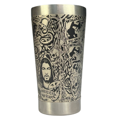 Copo Térmico Metallica | Gravação a Laser 360° Permanente | 475ml | Presente para Fãs de Rock