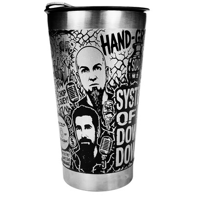 Copo Térmico System of a Down | Gravação a Laser 360° Permanente | 475ml | Presente para Fãs de Metal