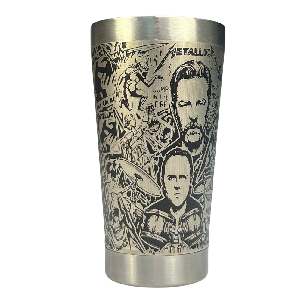 Copo Térmico Metallica | Gravação a Laser 360° Permanente | 475ml | Presente para Fãs de Rock