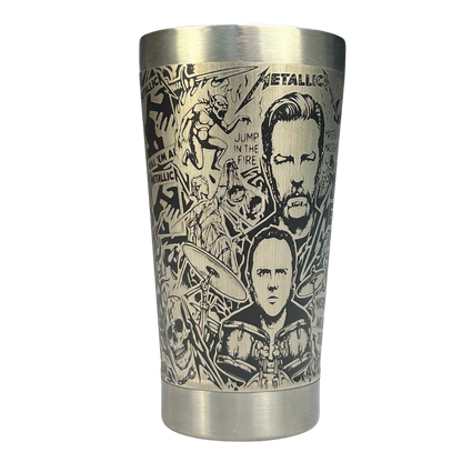 Copo Térmico Metallica | Gravação a Laser 360° Permanente | 475ml | Presente para Fãs de Rock
