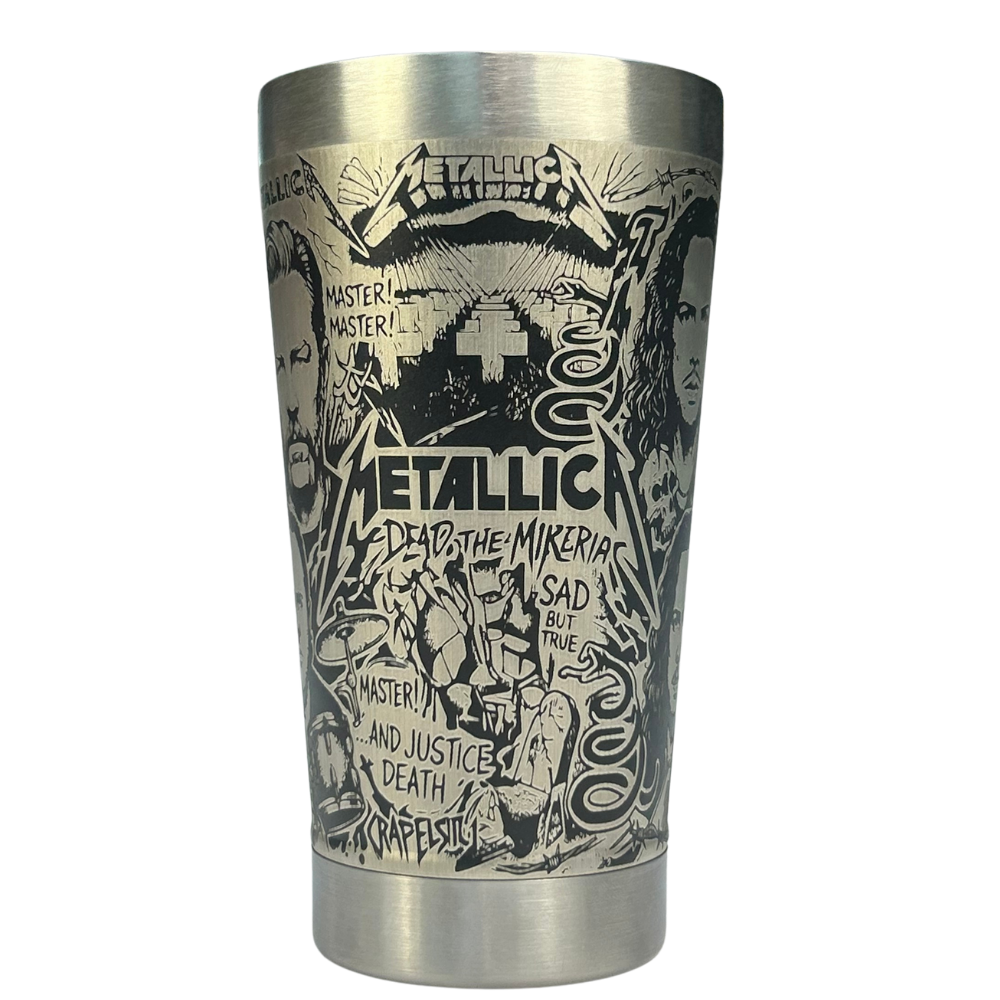 Copo Térmico Metallica | Gravação a Laser 360° Permanente | 475ml | Presente para Fãs de Rock