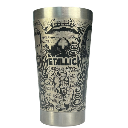 Copo Térmico Metallica | Gravação a Laser 360° Permanente | 475ml | Presente para Fãs de Rock