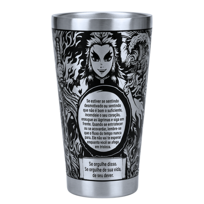 Copo Térmico Demon Slayer | Rengoku | Gravação a Laser 360° | 475ml | Presente para Fãs de Anime