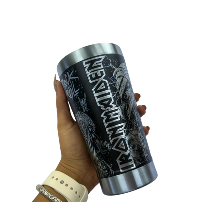 Copo Térmico Iron Maiden | Gravação a Laser 360° Permanente | 475ml | Presente para Fãs de Metal