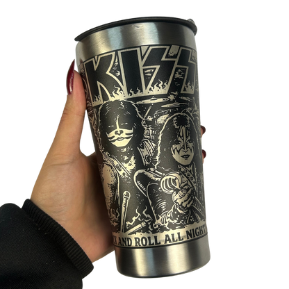 Copo Térmico Kiss | Gravação a Laser 360° Permanente | 475ml | Presente para Fãs de Rock