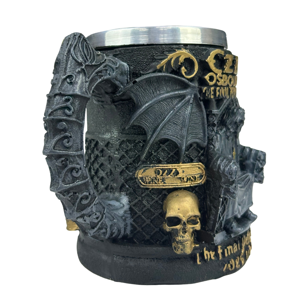 Caneca 3D Ozzy Osbourne | The Final Performance | Asas Morcego | 250ml | Aço Inox