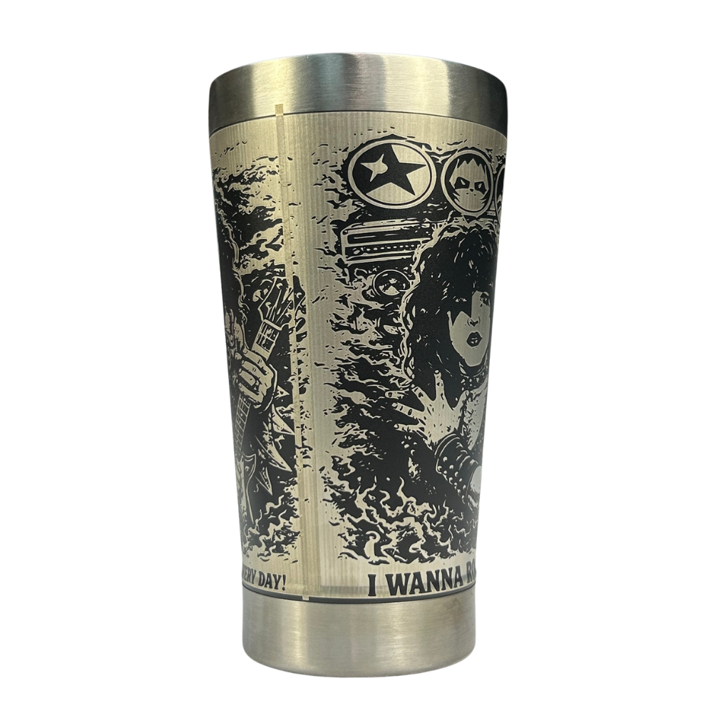 Copo Térmico Kiss | Gravação a Laser 360° Permanente | 475ml | Presente para Fãs de Rock