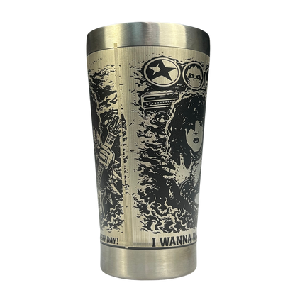 Copo Térmico Kiss | Gravação a Laser 360° Permanente | 475ml | Presente para Fãs de Rock