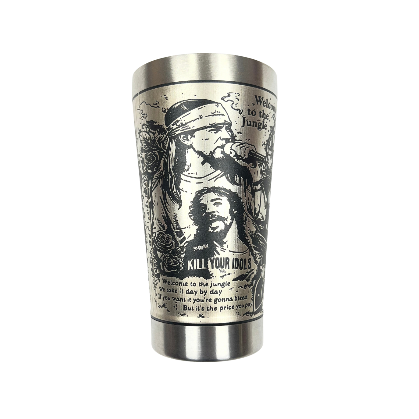 Copo Térmico Guns N' Roses | Gravação a Laser 360° Permanente | 475ml | Presente para Fãs de Rock