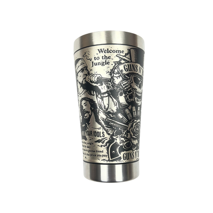 Copo Térmico Guns N' Roses | Gravação a Laser 360° Permanente | 475ml | Presente para Fãs de Rock