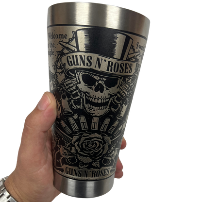 Copo Térmico Guns N' Roses | Gravação a Laser 360° Permanente | 475ml | Presente para Fãs de Rock