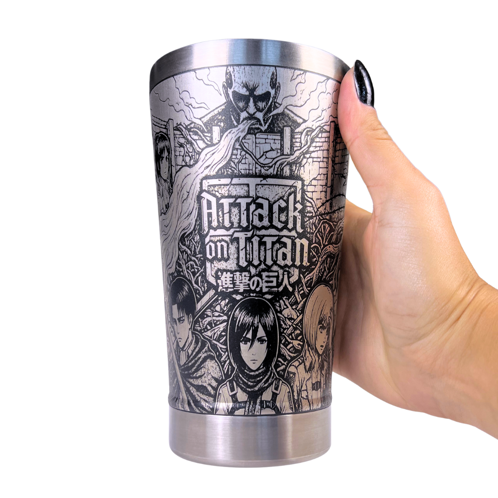 Copo Térmico Attack on Titan | Gravação a Laser 360° Permanente | 475ml | Presente para Fãs de Anime