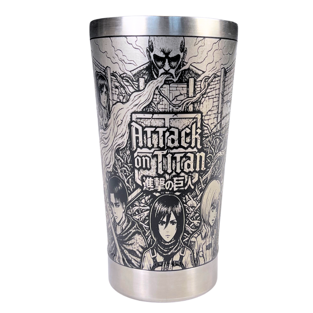Copo Térmico Attack on Titan | Gravação a Laser 360° Permanente | 475ml | Presente para Fãs de Anime