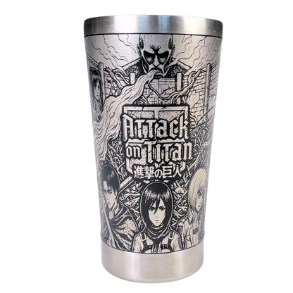 Copo Térmico Attack on Titan | Gravação a Laser 360° Permanente | 475ml | Presente para Fãs de Anime