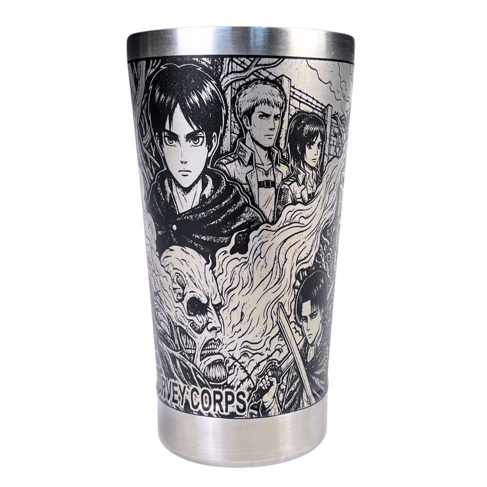Copo Térmico Attack on Titan | Gravação a Laser 360° Permanente | 475ml | Presente para Fãs de Anime