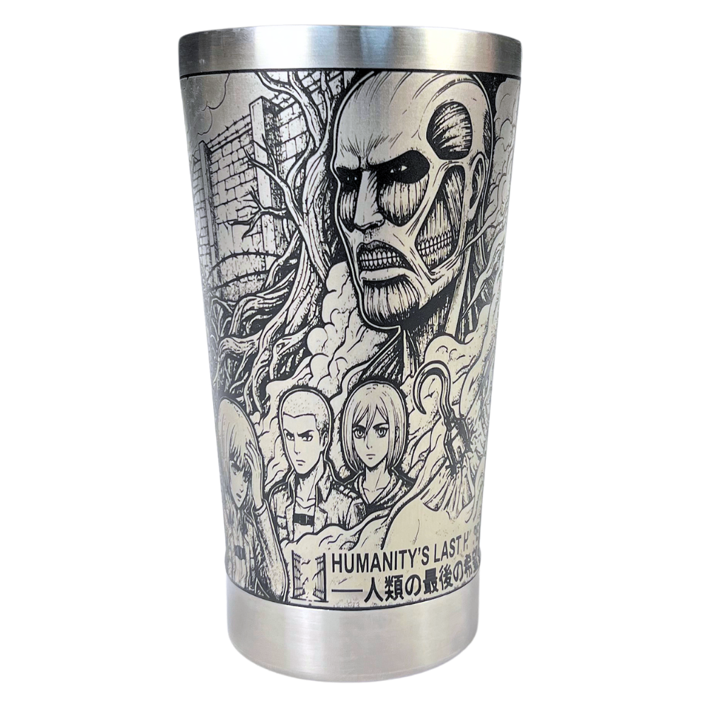 Copo Térmico Attack on Titan | Gravação a Laser 360° Permanente | 475ml | Presente para Fãs de Anime
