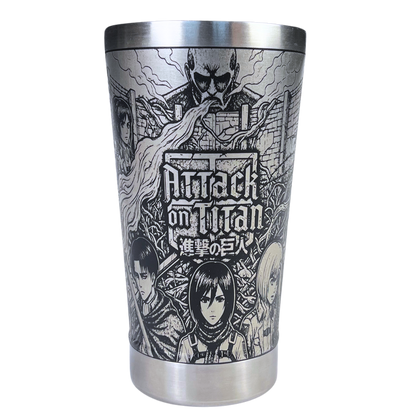 Copo Térmico Attack on Titan | Gravação a Laser 360° Permanente | 475ml | Presente para Fãs de Anime