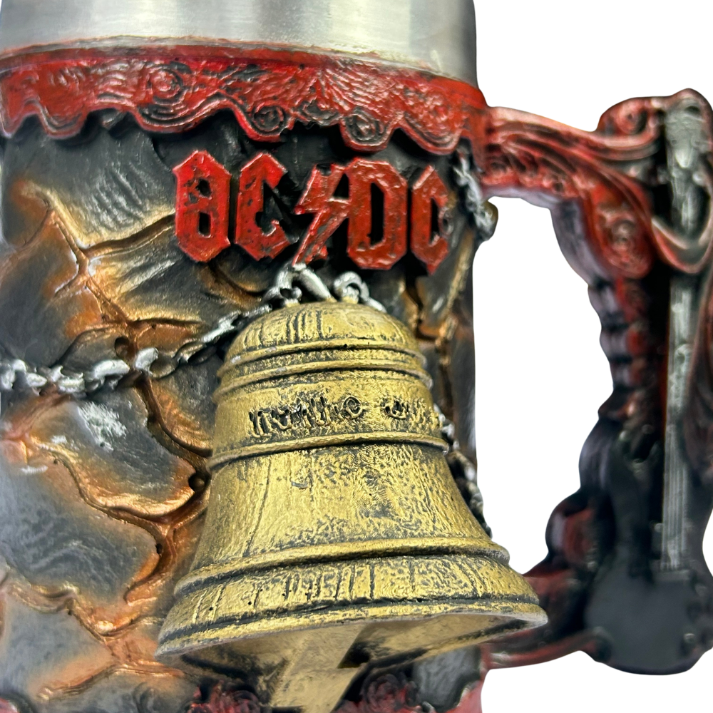 Caneca AC/DC 3D | Sino Hell's Bell | Logo em Relevo | Interior Aço Inox | Presente Rock