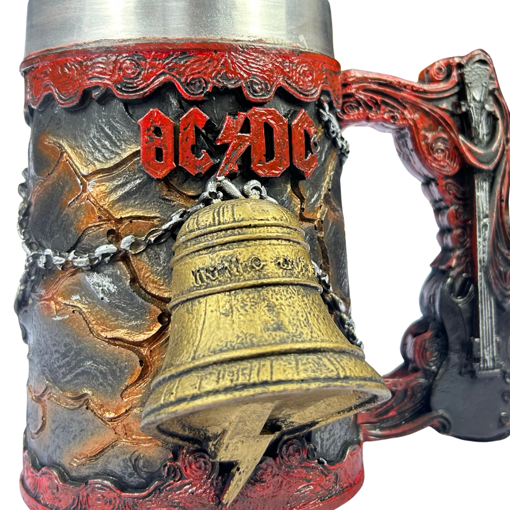 Caneca AC/DC 3D | Sino Hell's Bell | Logo em Relevo | Interior Aço Inox | Presente Rock