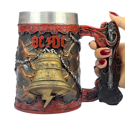 Caneca AC/DC 3D | Sino Hell's Bell | Logo em Relevo | Interior Aço Inox | Presente Rock