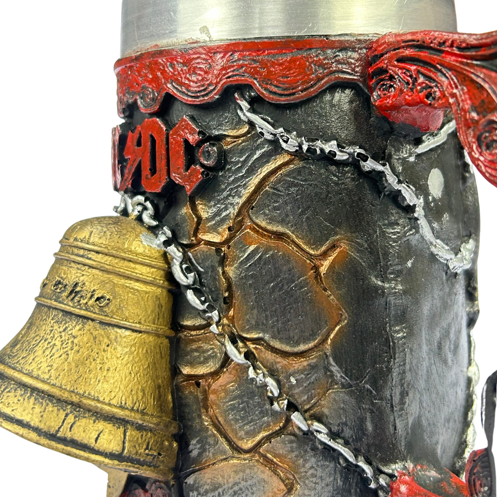 Caneca AC/DC 3D | Sino Hell's Bell | Logo em Relevo | Interior Aço Inox | Presente Rock