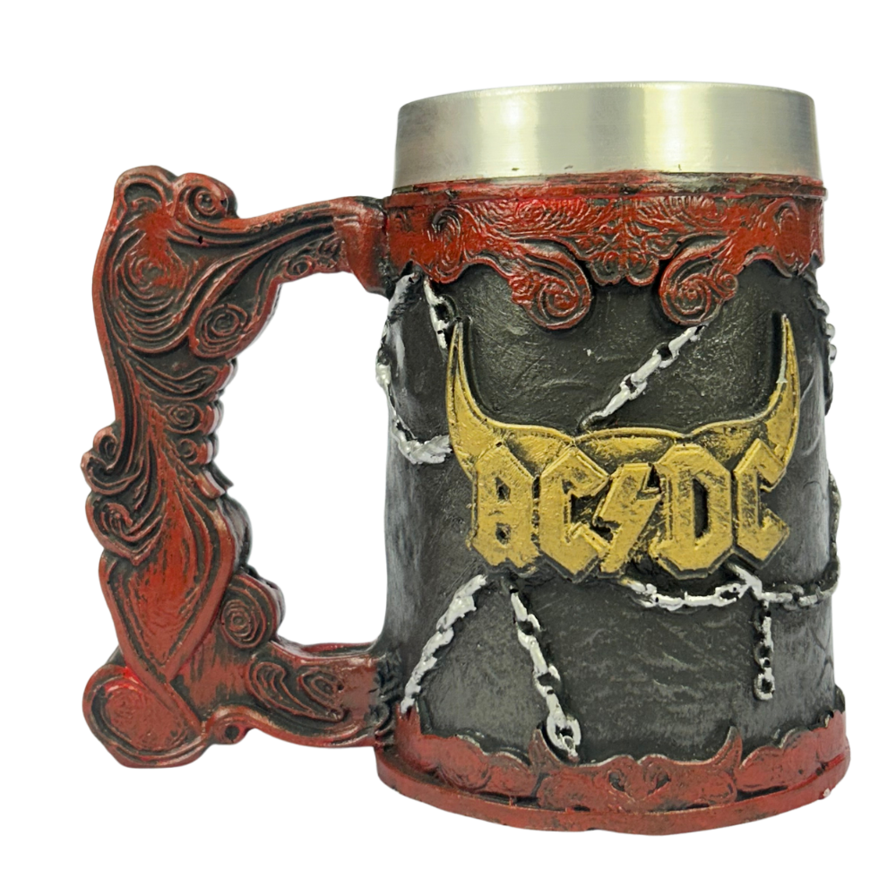 Caneca AC/DC 3D | Sino Hell's Bell | Logo em Relevo | Interior Aço Inox | Presente Rock