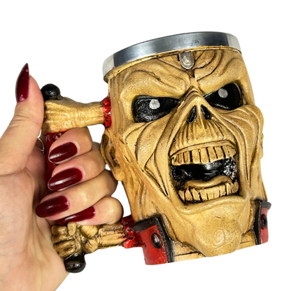 Caneca Artesanal Caveira Rock | Peça Única | Design Dark | Presente para Fãs de Rock