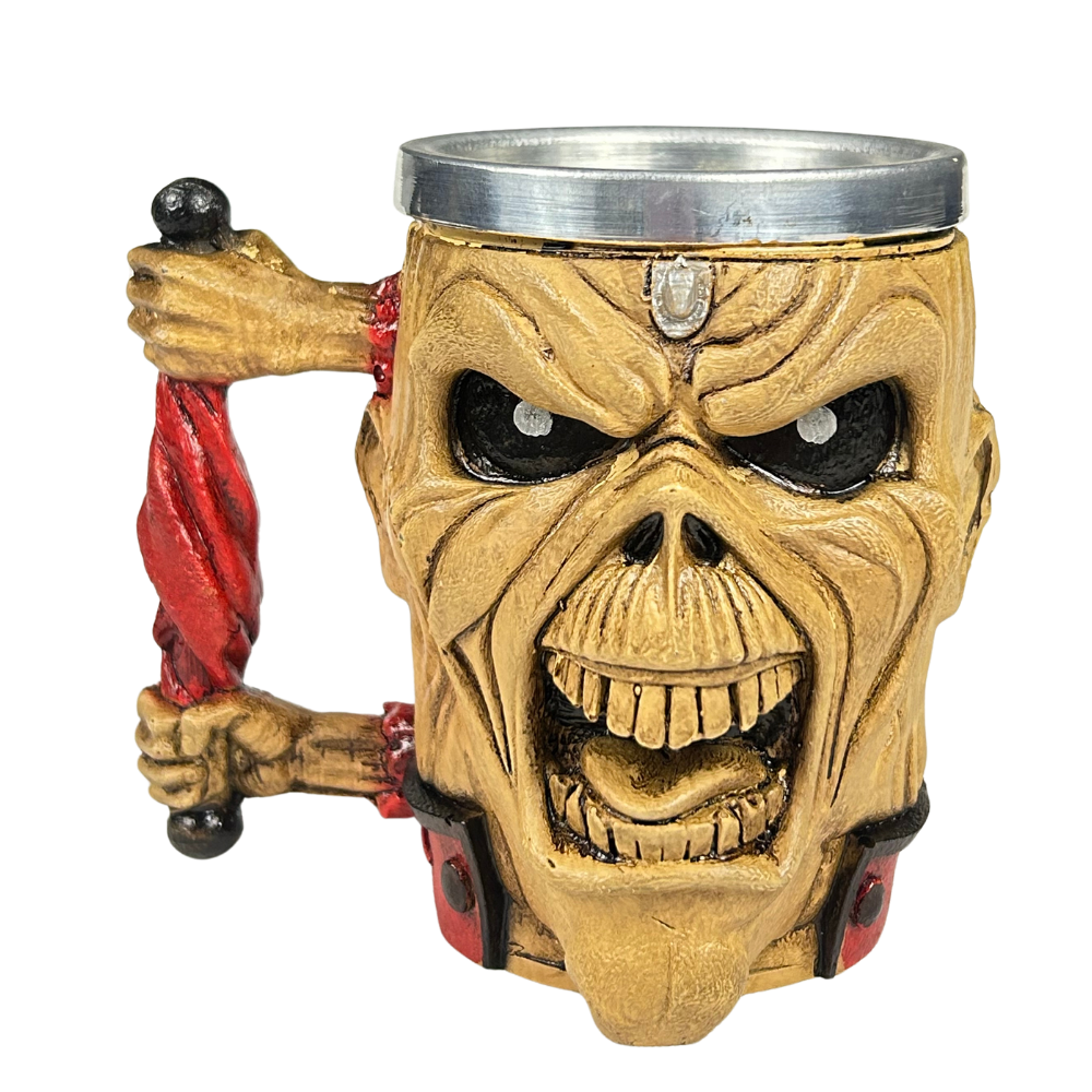 Caneca Artesanal Caveira Rock | Peça Única | Design Dark | Presente para Fãs de Rock