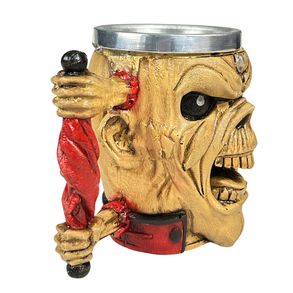 Caneca Artesanal Caveira Rock | Peça Única | Design Dark | Presente para Fãs de Rock