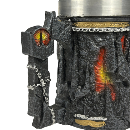 Caneca Senhor dos Anéis | Olho de Sauron 3D | Interior Aço Inox | Medieval | Presente Único