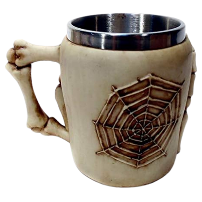 Copo Caveira com Alça de Osso | Design Gótico 3D | Presente Dark Único