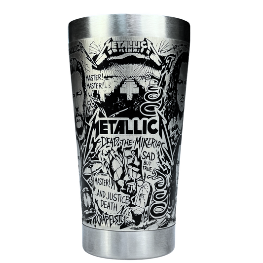 Copo Térmico Metallica | Gravação a Laser 360° Permanente | 475ml | Presente para Fãs de Rock
