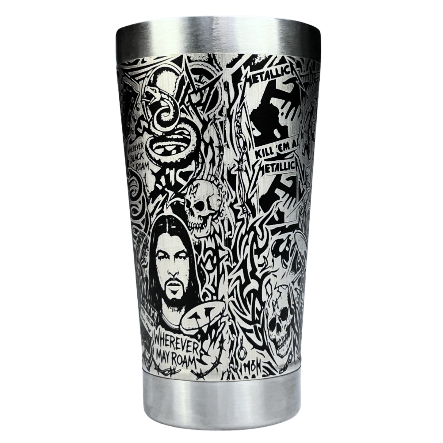 Copo Térmico Metallica | Gravação a Laser 360° Permanente | 475ml | Presente para Fãs de Rock