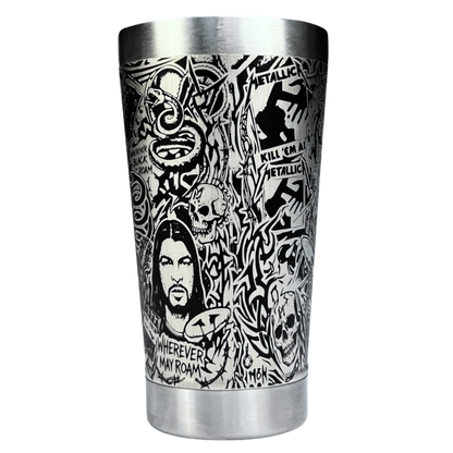 Copo Térmico Metallica | Gravação a Laser 360° Permanente | 475ml | Presente para Fãs de Rock
